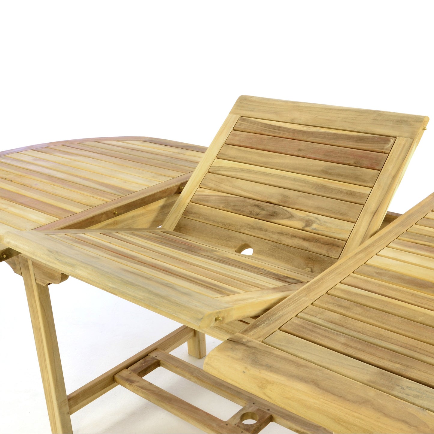 Nexos Trading DIVERO Gartenmöbelset Sitzgruppe Teakholz Natur Tisch 170/230 cm ausziehbar 6 x Hochlehner Gartenstühle mit Armlehne und hoher Lehne mehrfach verstellbar