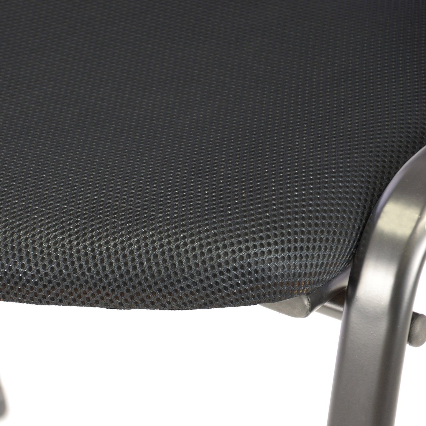 Nexos Trading 4er Set Bürostuhl Konferenzstuhl Besucherstuhl schwarz gepolsterte Sitzfläche stapelbar 52,5 x 45 x 80 cm Stapelstuhl Metallrahmen schwarz