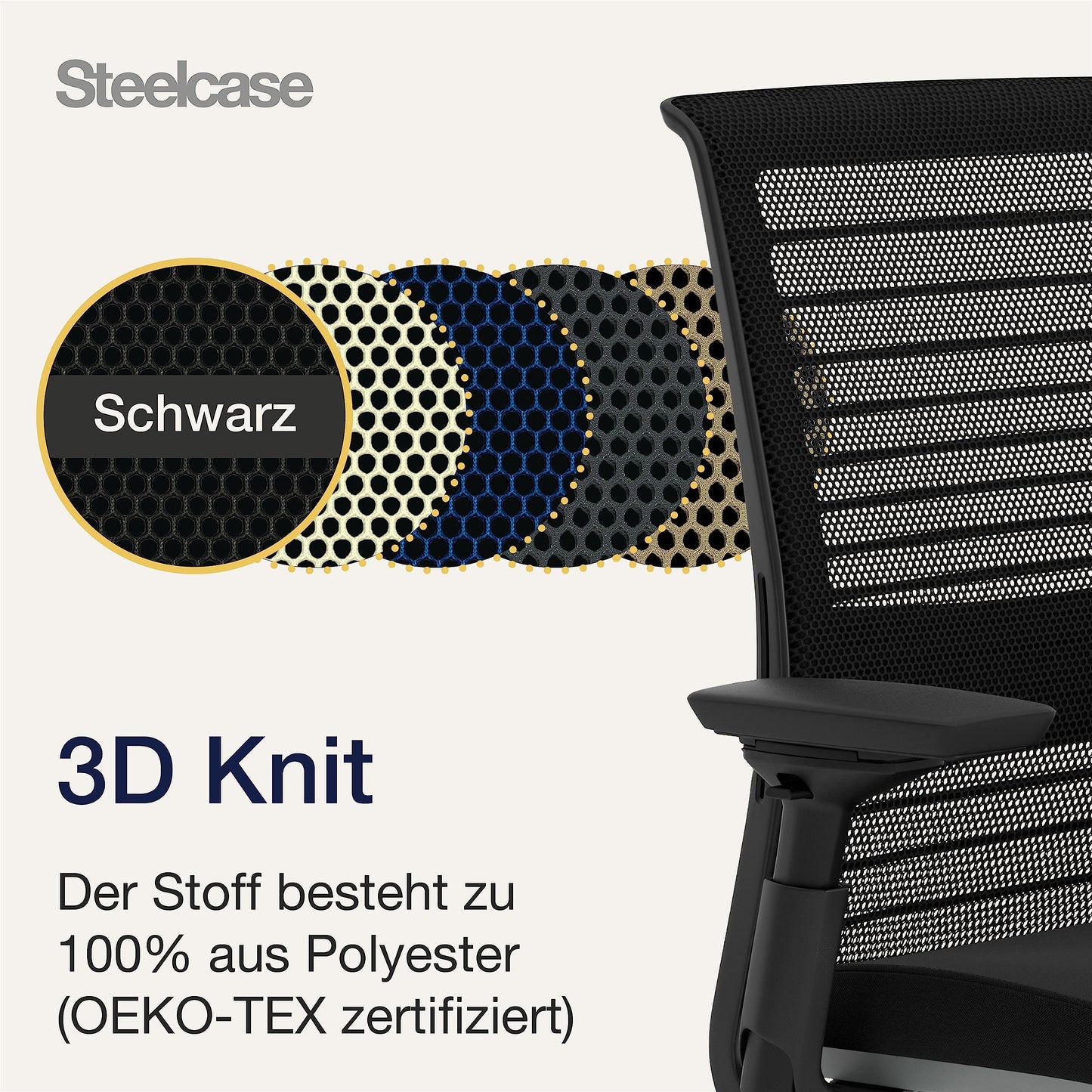 Steelcase Think Ergonomischer Bürostuhl mit LiveBack Lumbalstütze, 4D-Armlehnen, nachhaltigem Design Onyx