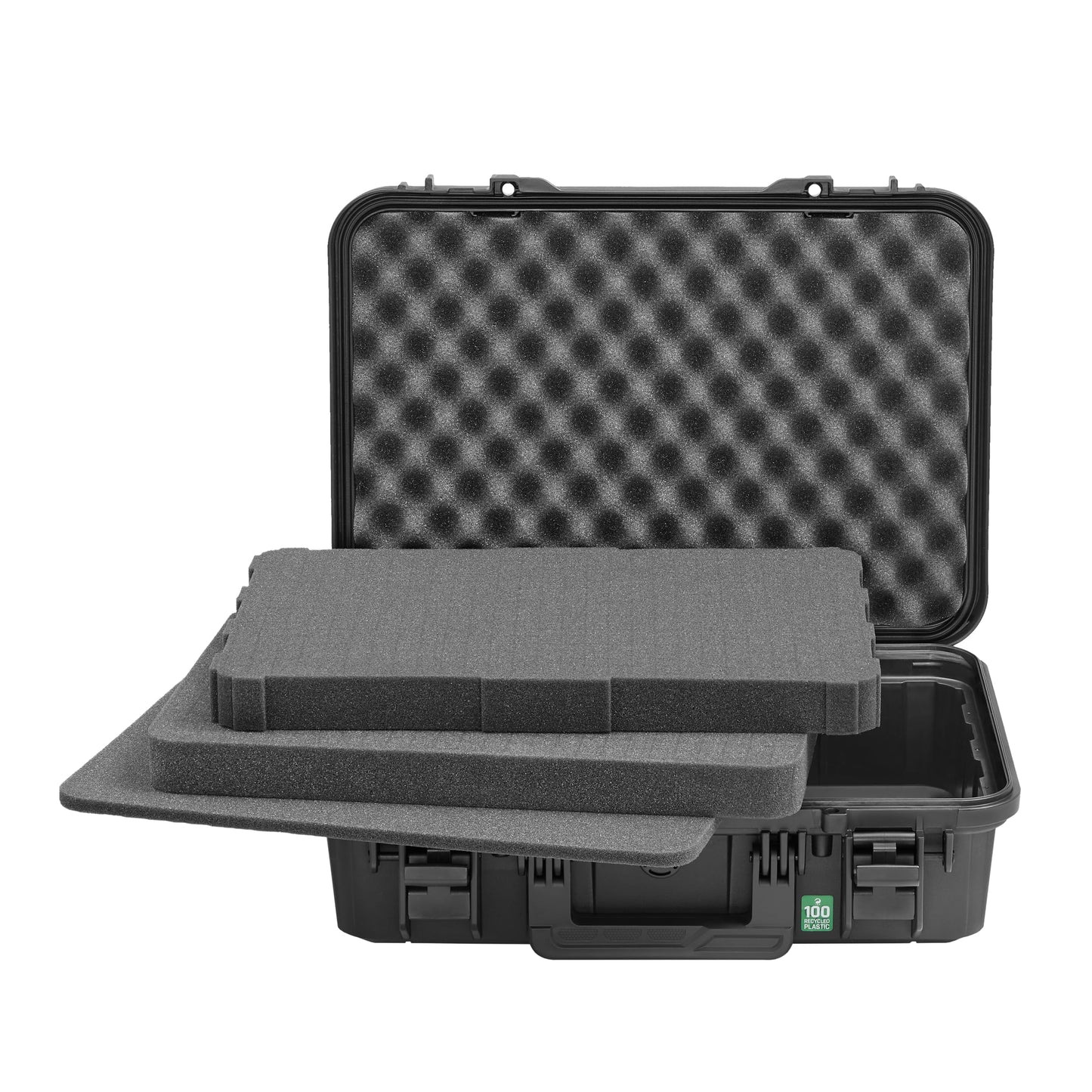 TOMcase Koffer für Tablet, Notebook/Laptop und Zubehör; wasserdichter ECO Schutzkoffer mit Raster-/Würfelschaumstoff für 11“ bis 15“, Outdoor Case Made in Germany (M)