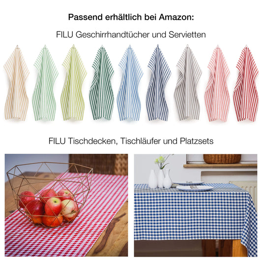FILU Geschirrhandtücher 4er Pack Grau/Weiß gestreift (Farbe und Design wählbar) 45 x 70 cm - hochwertige Küchenhandtücher/Geschirrtücher aus 100% Baumwolle