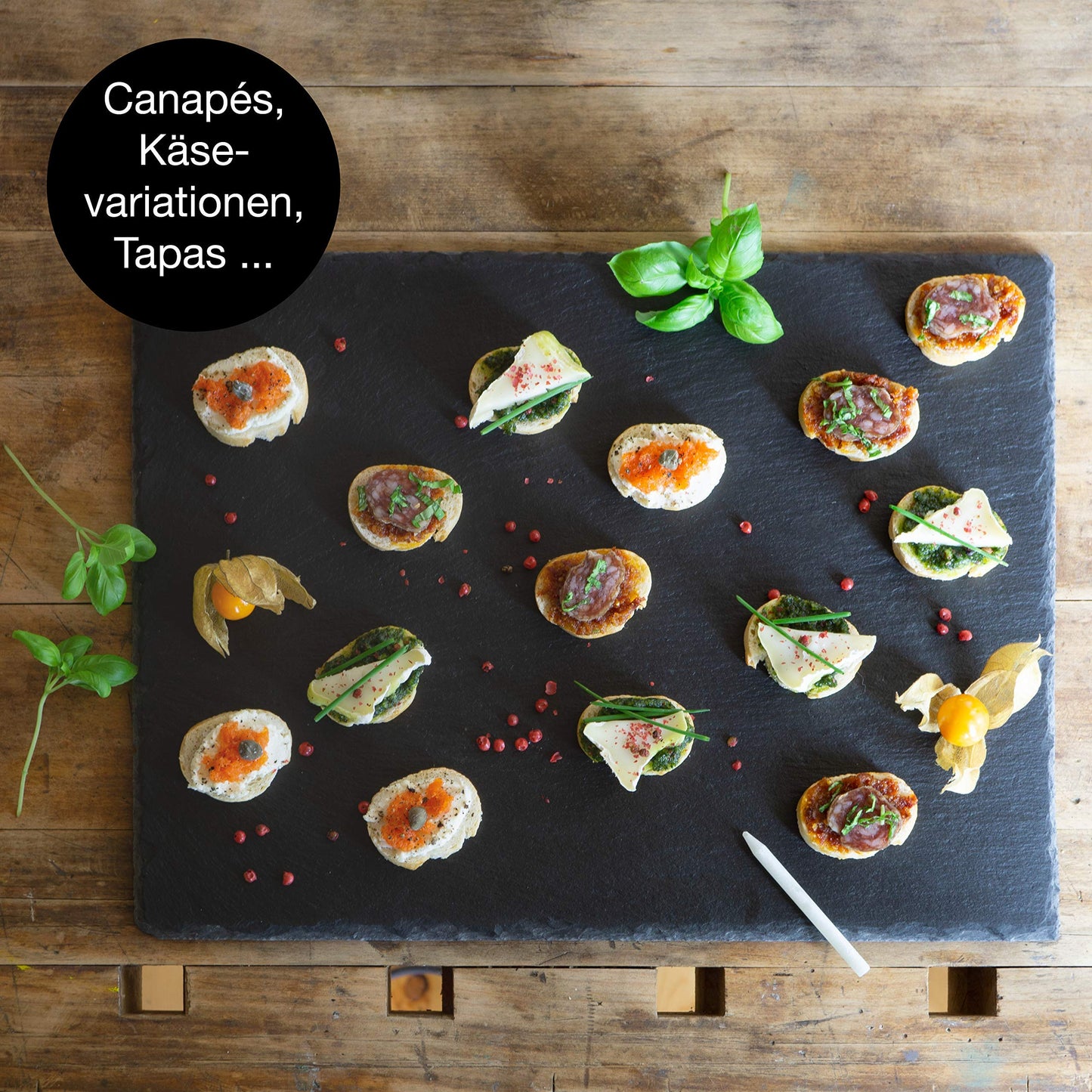 Moritz & Moritz 6 x Schieferplatte Servierplatte 30x40 cm mit Kreidestift - Schieferplatten fürs Buffet, Sushi und Käse - Perfekt zum Anrichten und als Deko