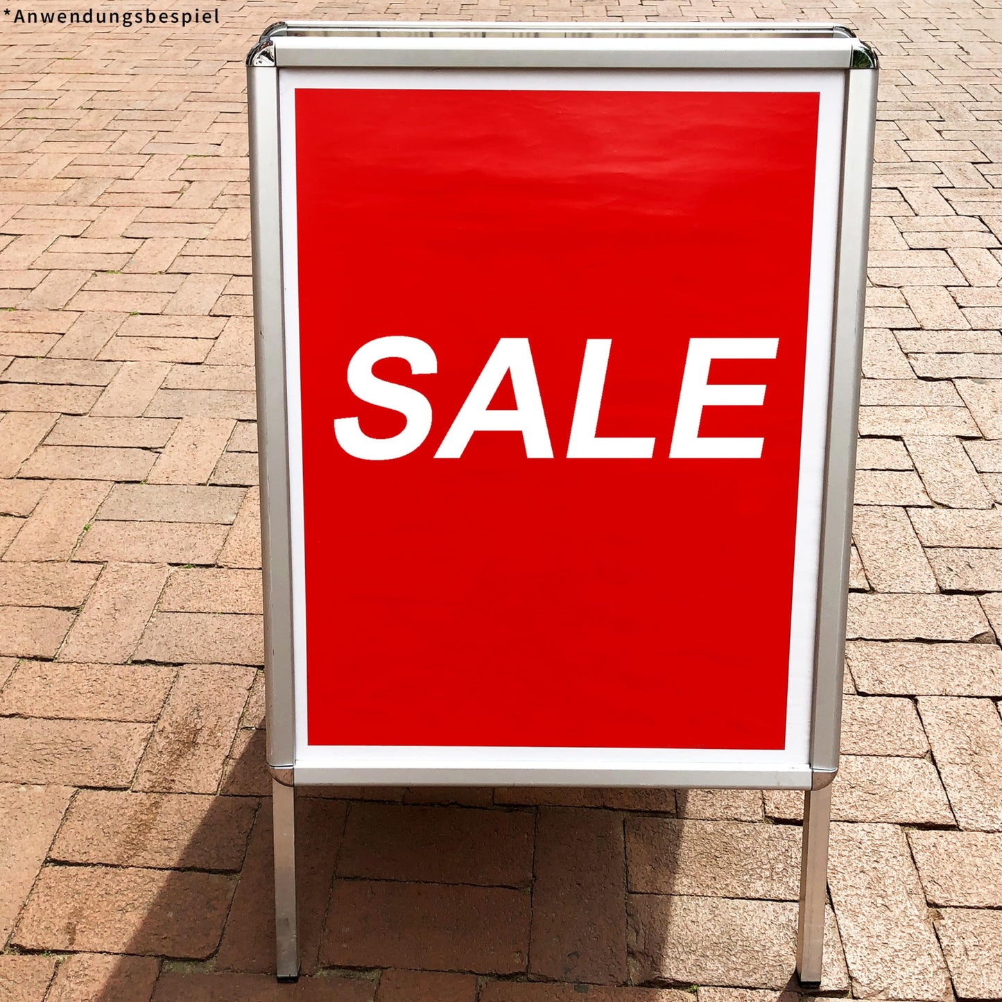 Kundenstopper Gehwegaufsteller Werbetafel | für zwei Plakate | Aluminium Plakatständer | inkl. PVC Schutzfolie (A1 B59,4,0 x H84,1 cm)