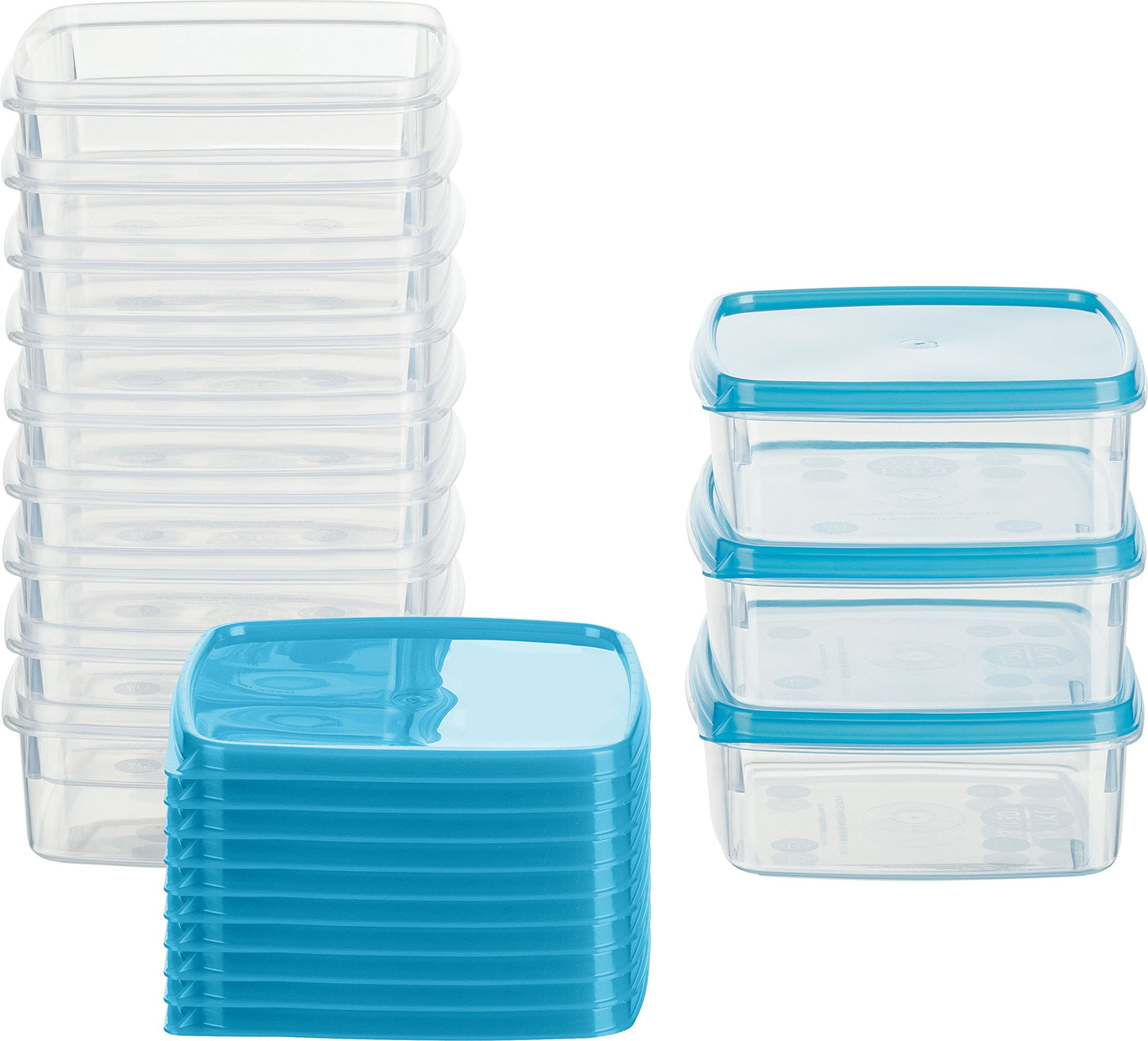 MiraHome Gefrierdosen 12x0,3L rechteckig blau – Vorratsdosen mit Deckel luftdicht – Transparente Frischhaltedosen mit Deckel – Aufbewahrungsbox Küche für Mealprep & Organisation – Austrian Quality