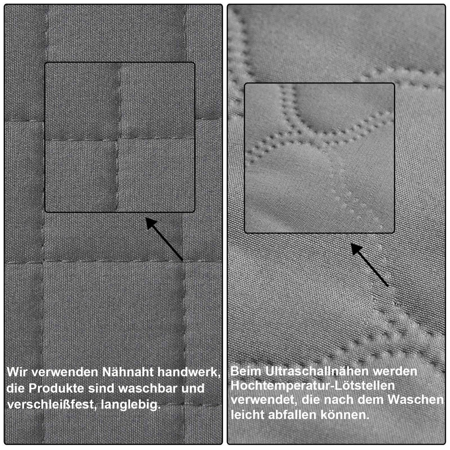 WOLTU Tagesdecke Bettüberwurf 240x260 cm, Steppdecke 360GSM Patchwork Wendedesign Kariert, Bedspreads Bettdecke Doppelbett unterfüttert und Gesteppt Stepp Decke, Grau+Hellgrau