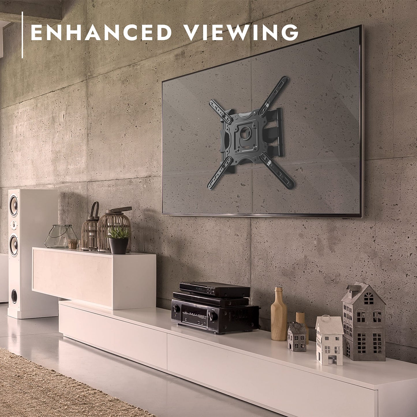 Invision TV Wandhalterung für 24-60 Zoll Bildschirme VESA 100x100 bis 400x400mm Schwenkbare Neigbare und Ausfahren für LED, OLED, Flach & Curved Wandhalter Fernsehers - Max Last 36.2 kg (HDTV-E)