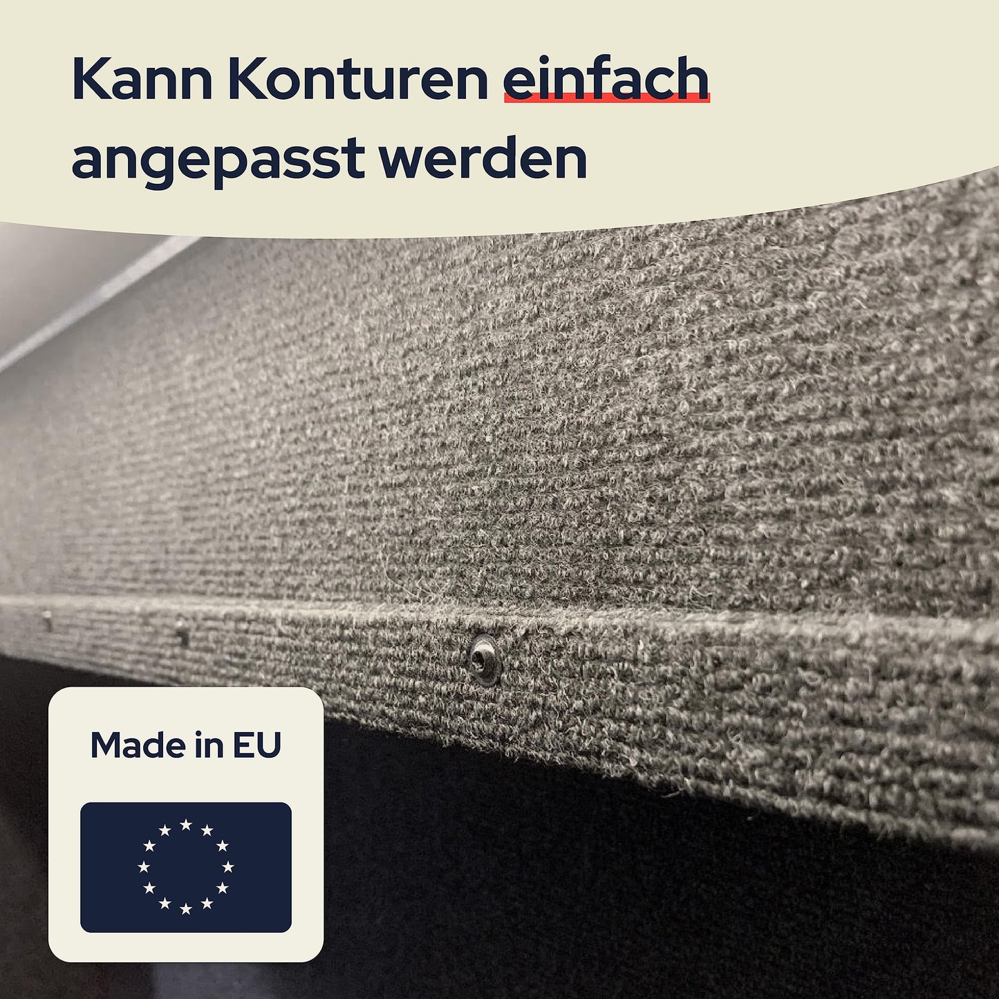 Primaflor Rips-Nadelfilz als Meterware - GLADIATOR, Grau, 2,00m x 7,00m, Schwer Entflammbarer, Gerippter Bodenbelag. Robuster Teppich-Boden