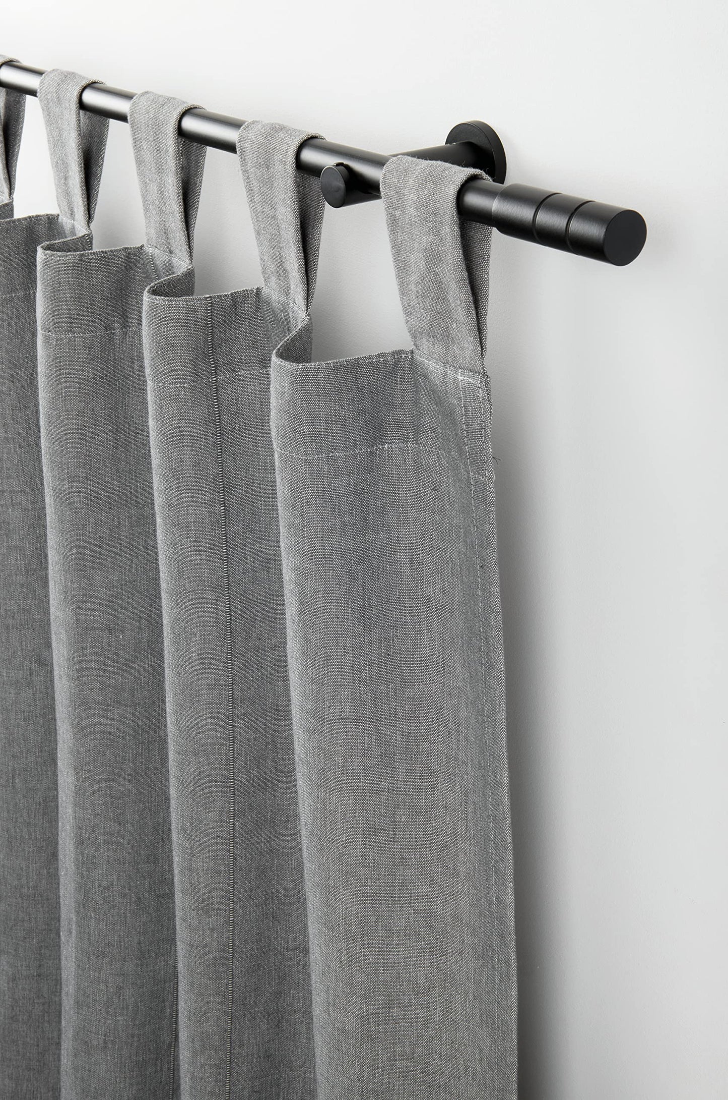 GARDINIA Gardinenstangen-Set Kreta, Komplettstilgarnitur inkl. Befestigungsmaterial, Vorhangstange ausziehbar, 120-210 cm, Metall, Schwarz-Matt