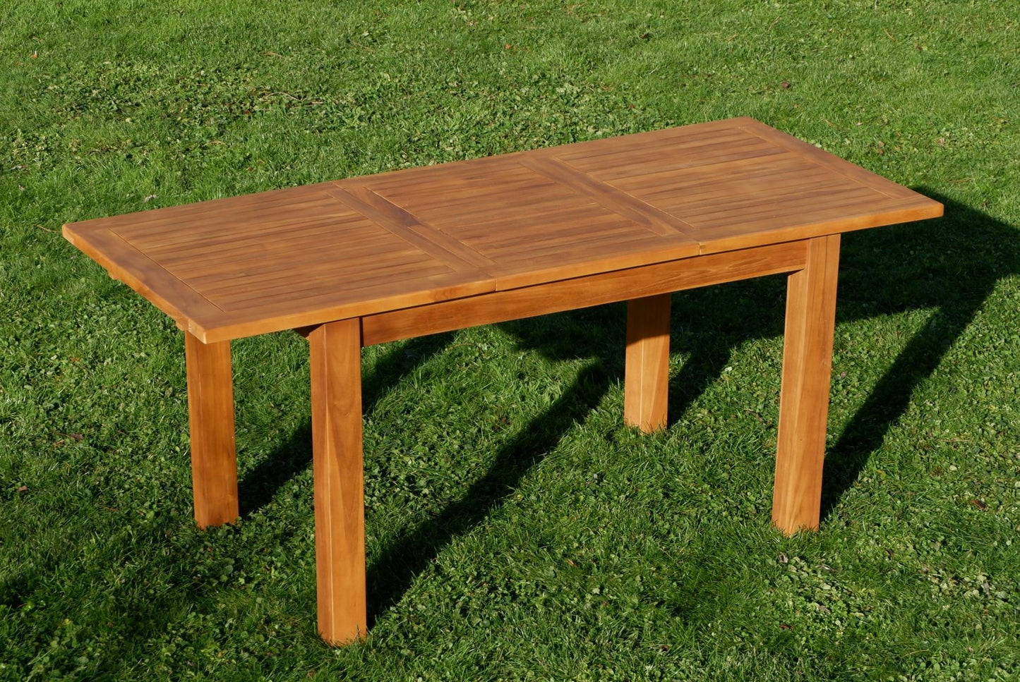 ASS Teak Set: Gartengarnitur Bigfuss Ausziehtisch 130-180 x 80cm mit 4 Alpen Sessel Holz Serie JAV
