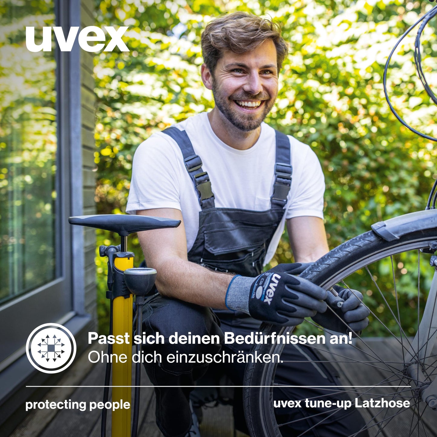 Uvex Tune-up Männer-Cargohose - Latz-Bundhose für die Arbeit - Schwarz - 52