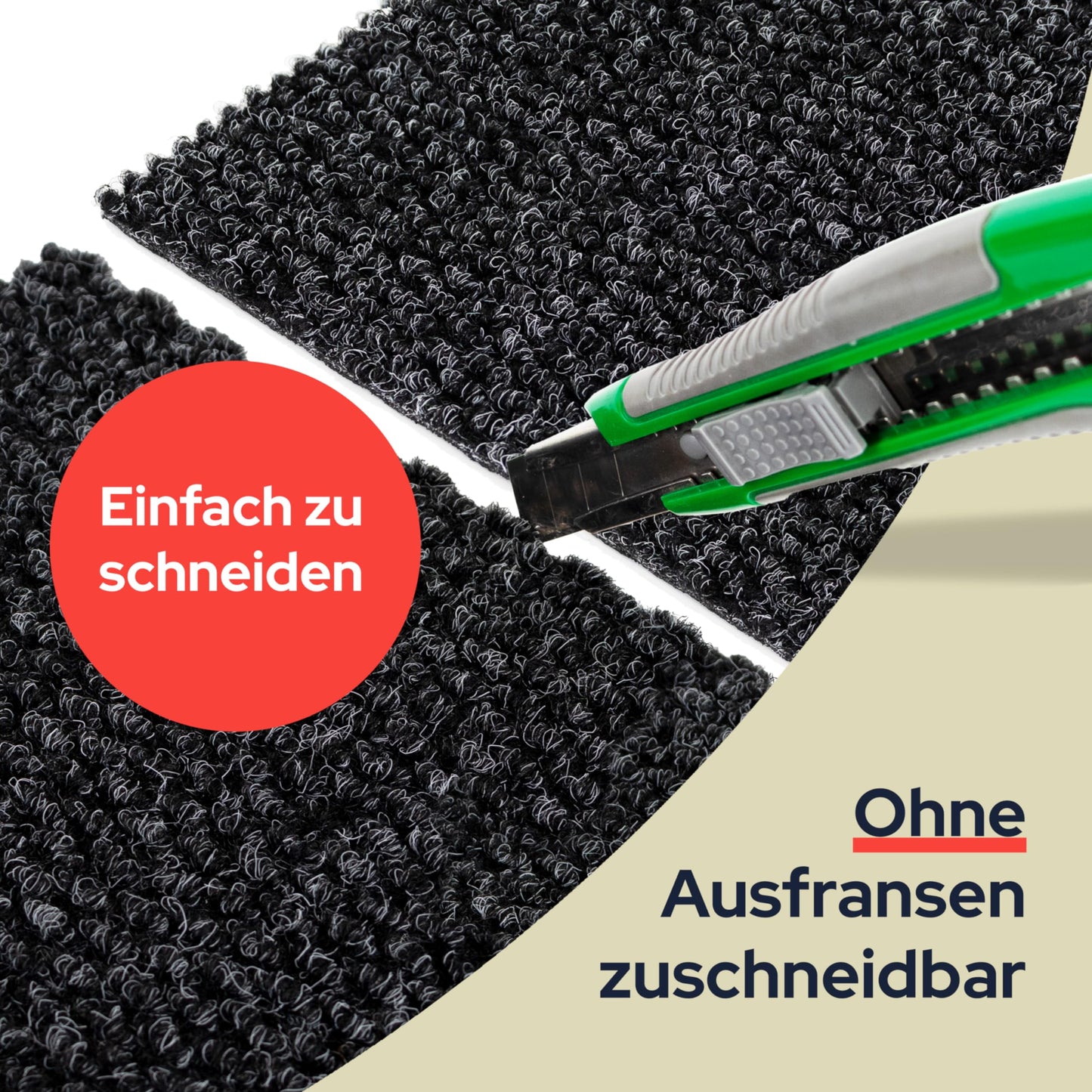 Primaflor Sauberlauf - PICOLLO, Rot, 1,00m x 1,50m, Rutschfester Schmutzfangläufer Meterware, Robuster Küchenläufer nach Maß, Zuschneidbarer Teppichläufer, Eingangsmatte für Flur und Windfang