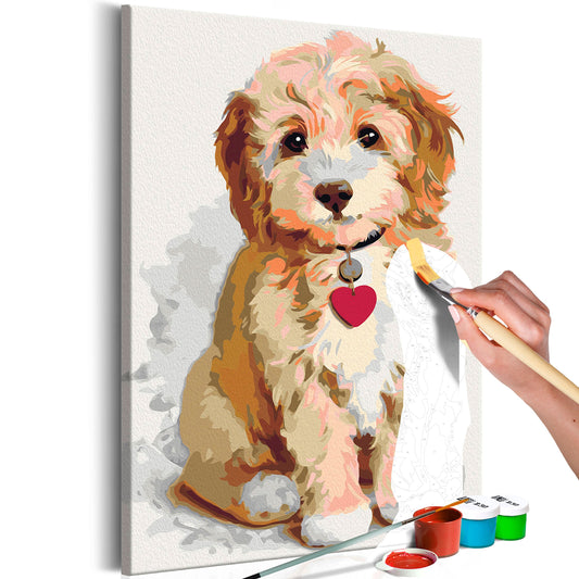 murando - Malen nach Zahlen Hund Welpe 40x60 cm Malset mit Holzrahmen auf Leinwand für Erwachsene Kinder Gemälde Handgemalt Kit DIY Geschenk Dekoration n-A-0313-d-a