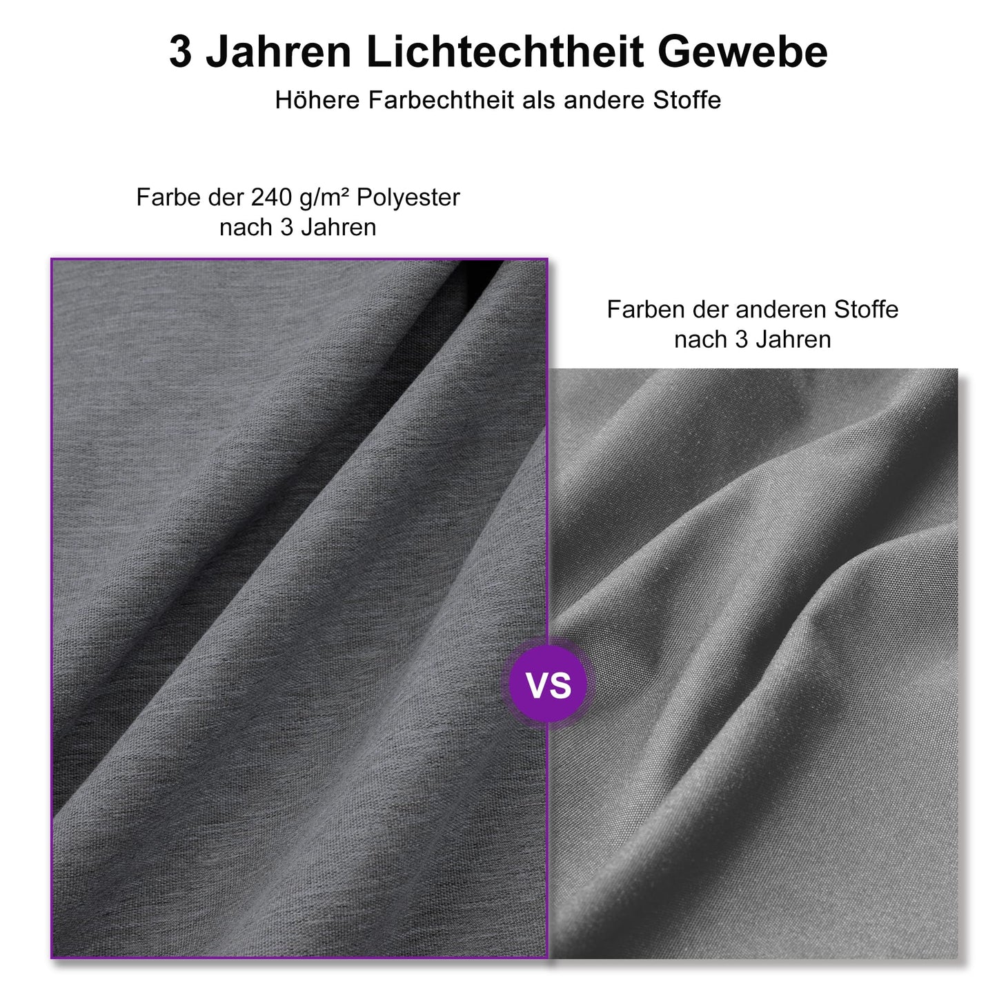 PURPLE LEAF Ampelschirm Twist 300 x 300 cm Sonnenschirm mit Strapazierfähiges Gewebe, Gartenschirm mit Kurbel, Gestell Alu, 360° Rotation, Beidseitig Axial Schwenken, UV50+, Anthrazit