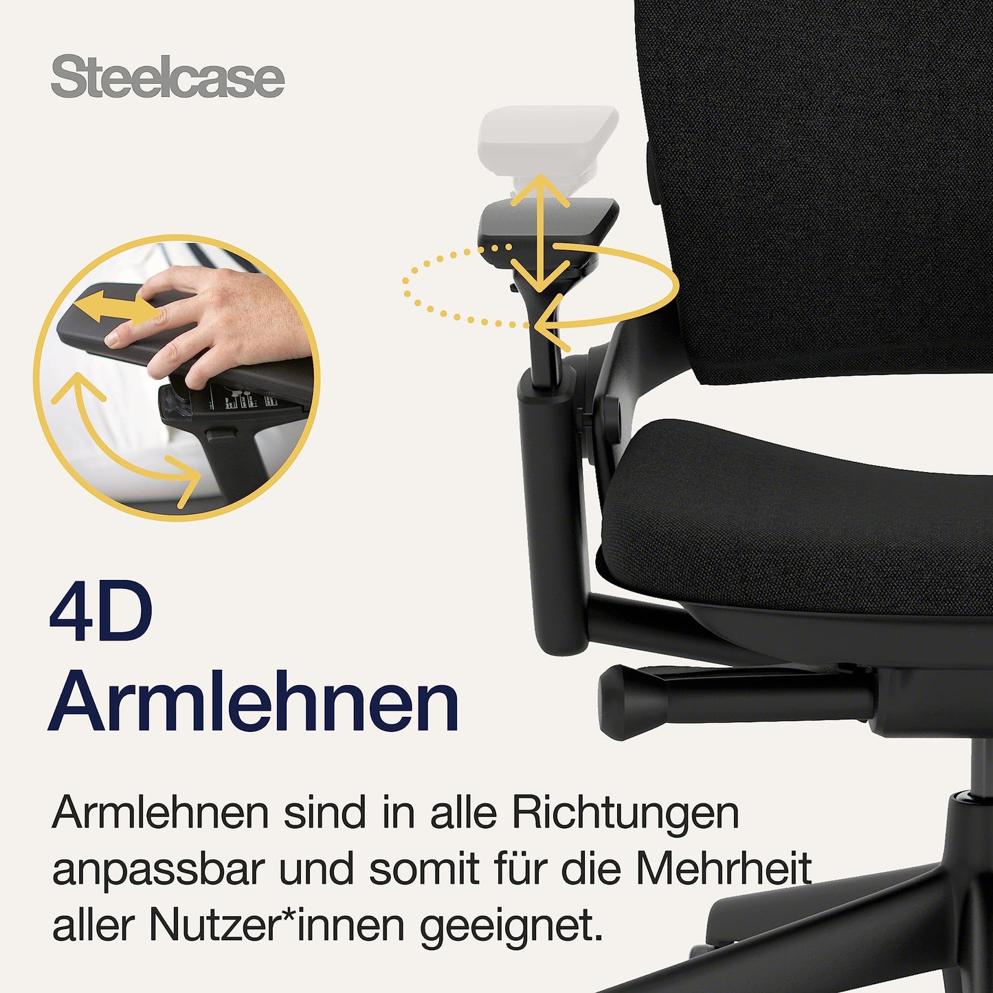 Steelcase Leap Ergonomischer Bürostuhl mit LiveBack Lumbalstütze, flexibler Rückenlehne, anpassbarer Kopfstütze Onyx Schwarz