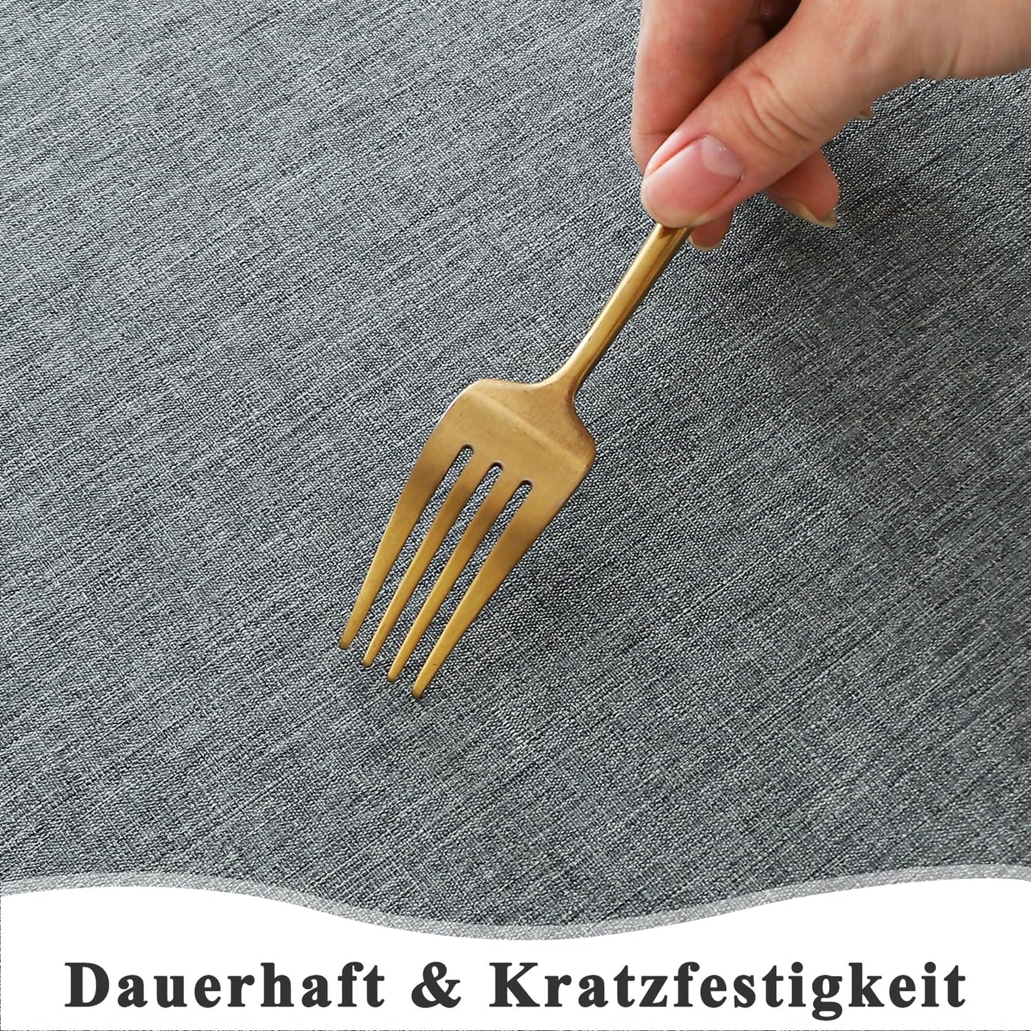 AooHome Tischdecke Abwaschbar, Grau Tischdecken 100x140cm Leinen-Optik Tischtuch aus Polyester Wasserabweisend mit Lotuseffekt, Dauerhaft Kratzfest für Wohnzimmer, Esszimmer, Balkon, Garten