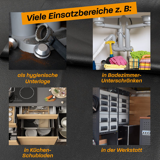 Hinrichs Antirutschmatte Auto 120 x 100 cm - Kofferraummatte - Anti Rutsch Matte Auto, Schmutzfangmatte & Schubladenmatte - Gummimatte Auto - rutschfeste Unterlage inklusive Parkscheibe