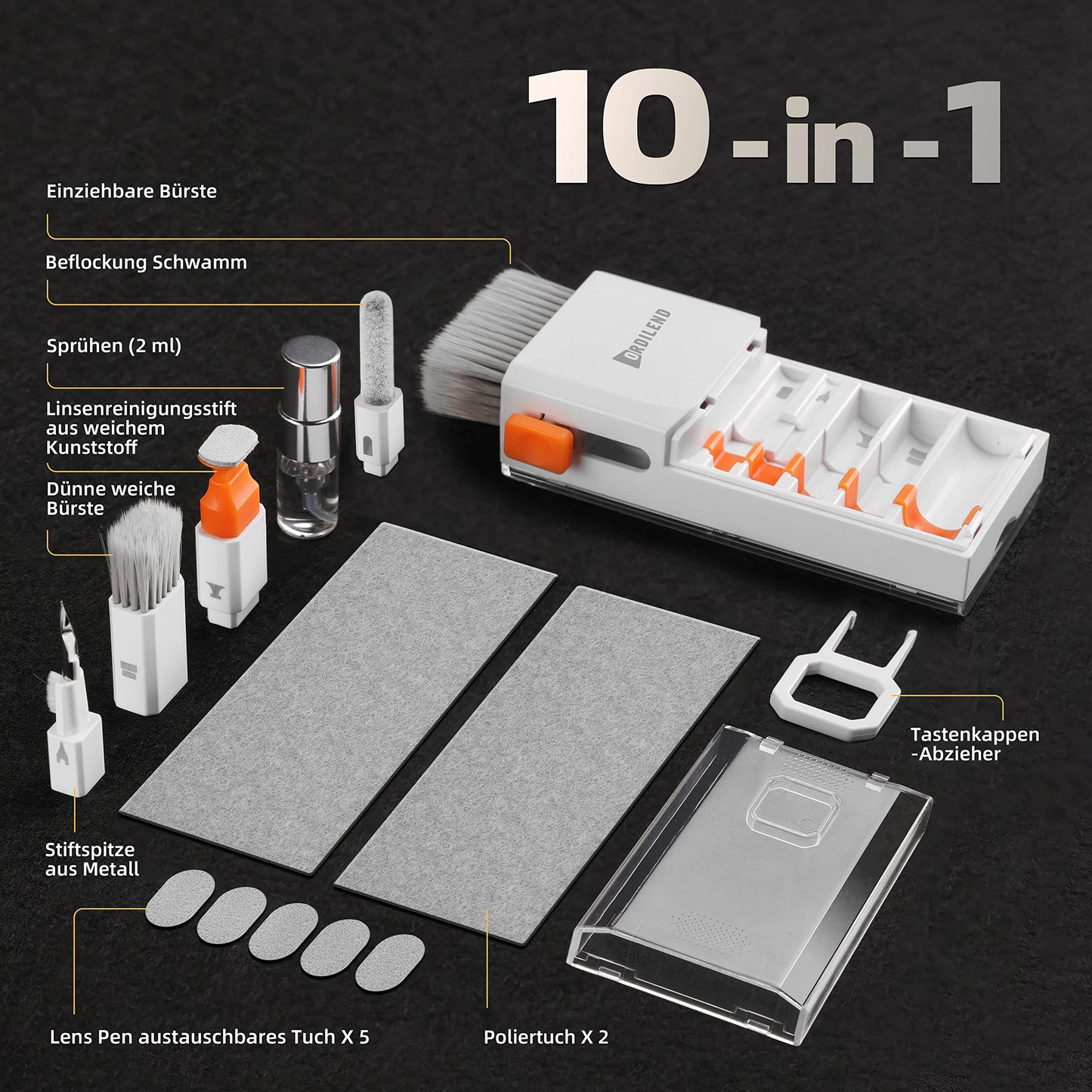 Tastatur Reinigungsset, Alles in 1 Screen Cleaner Kit Handy, Tastaturreiniger mit Bürste Keyboard Cleaner, Laptop Cleaner for Tablet, Computer, PC-Monitor, Kamera mit Spray mit Patent