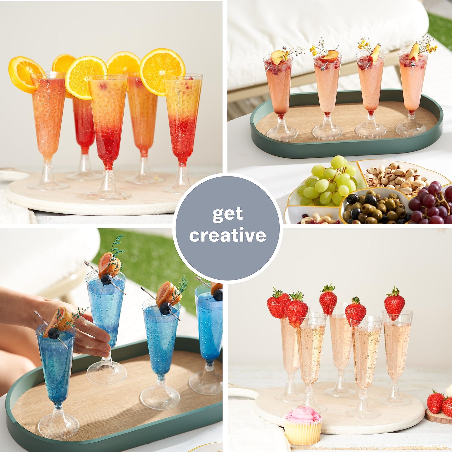 MATANA 50 Premium Elegante Sektgläser aus Kunststoff mit Silberglitter, 150ml - Plastik Champagnergläser, Sektflöten, Proseccogläser für Hochzeiten, Geburtstage, Partys - Stabil & Mehrweg