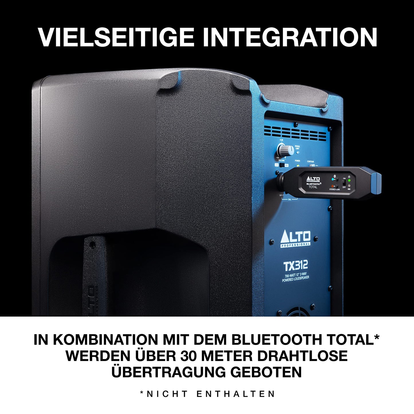 Alto Professional TX312 – 700 Watt 12-Zoll 2-Wege aktiver PA-Lautsprecher mit Signal-Limiting und schaltbarem Mikrofon/Line-Preamp und XLR In/Out