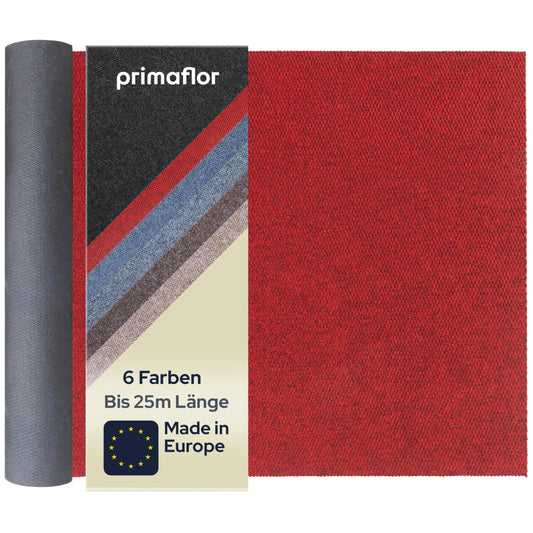 Primaflor Sauberlauf - PICOLLO, Rot, 1,00m x 1,50m, Rutschfester Schmutzfangläufer Meterware, Robuster Küchenläufer nach Maß, Zuschneidbarer Teppichläufer, Eingangsmatte für Flur und Windfang