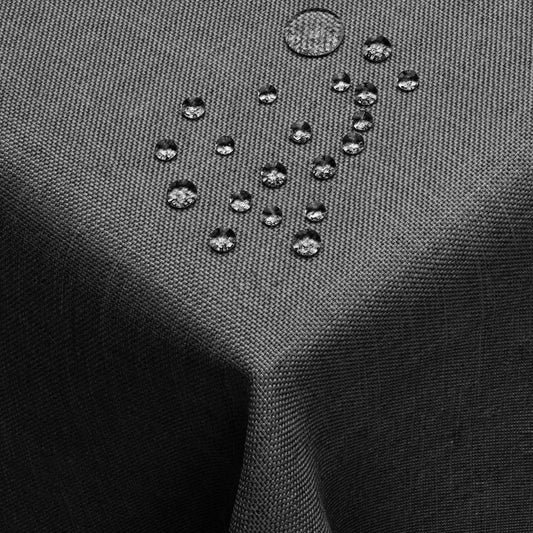 DecoHomeTextil Leinen Optik Farbe Größe wählbar - Eckig 110 x 180 BZW.180x110 BZW. 110x180 cm Grau Anthrazit mit Lotus Effekt Tischdecke mit Fleckschutz Grau Anthrazit TD Eckig