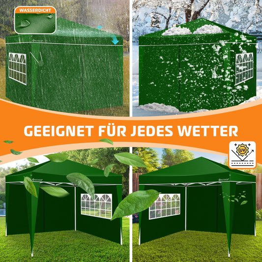 KESSER® 2X Seitenwand für Pavillon 3x3m - Faltpavillon Pop Up | klappbar | platzsparend | verstaubar, Grün