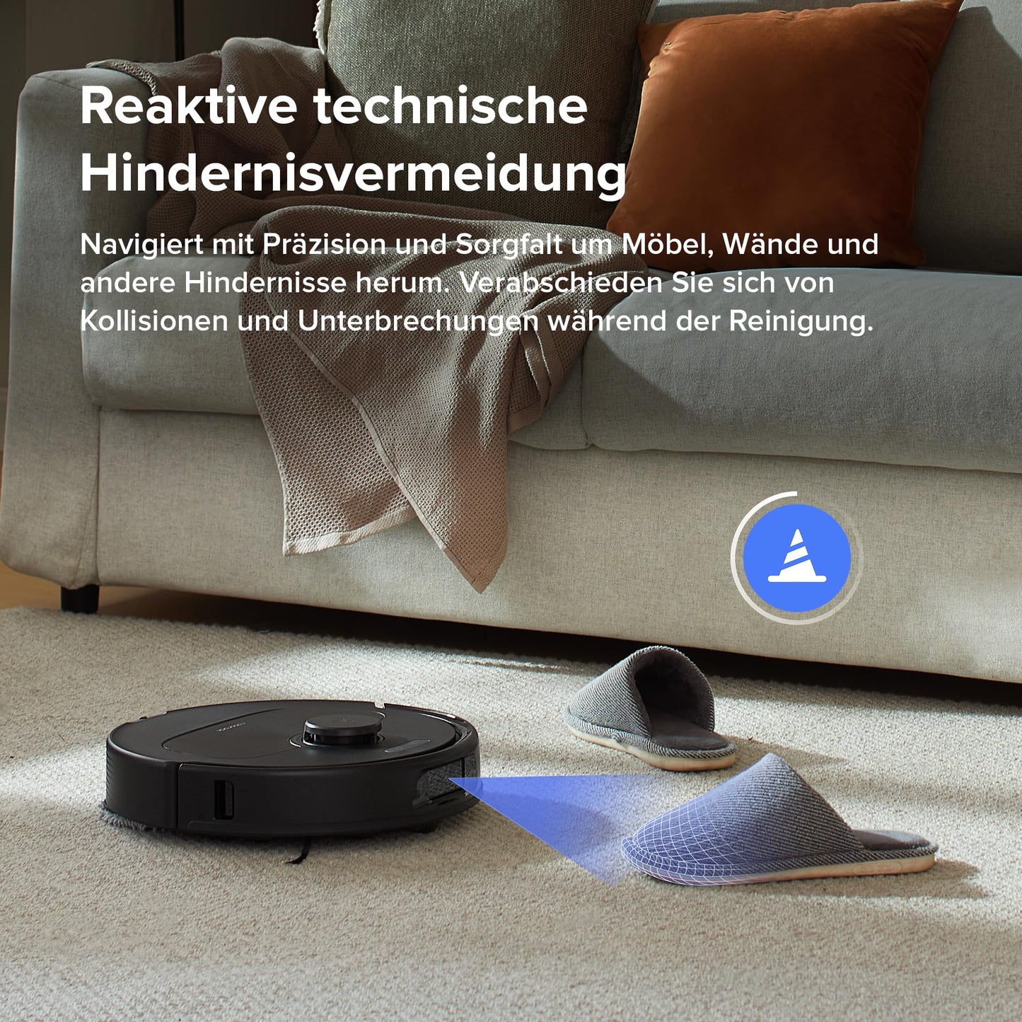 roborock Qrevo S Saugroboter mit Wischfunktion, 7000 Pa HyperForce® Reinigungsleistung, 45 dB(A) leises Trocknen, PreciSense® LiDAR Navigation, zusätzlich 2 Wischmops, Roboterstaubsauger-Set(Schwarz)
