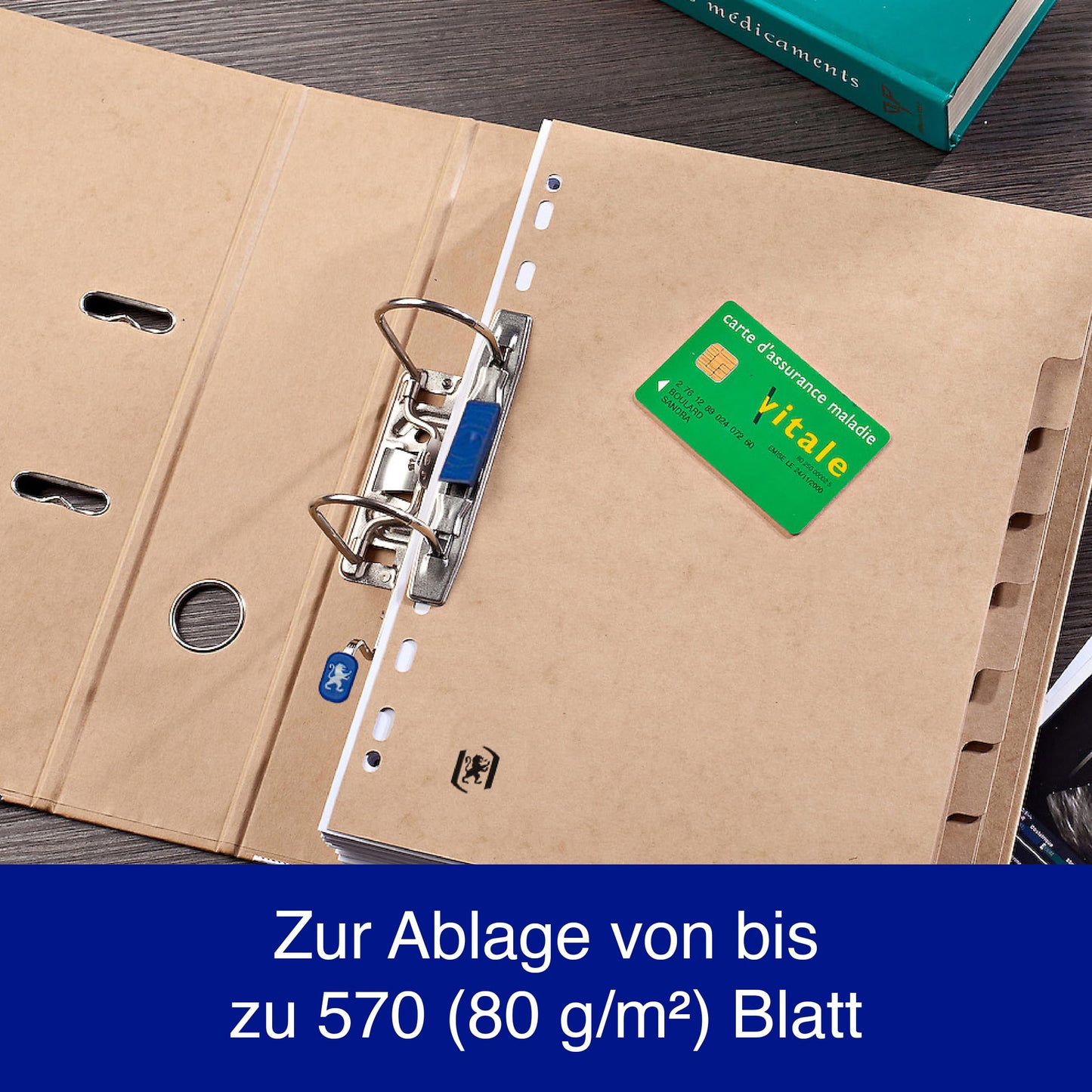 Oxford Ordner A4, 8 cm breit, gut für die Umwelt, in beige, 3 Stück