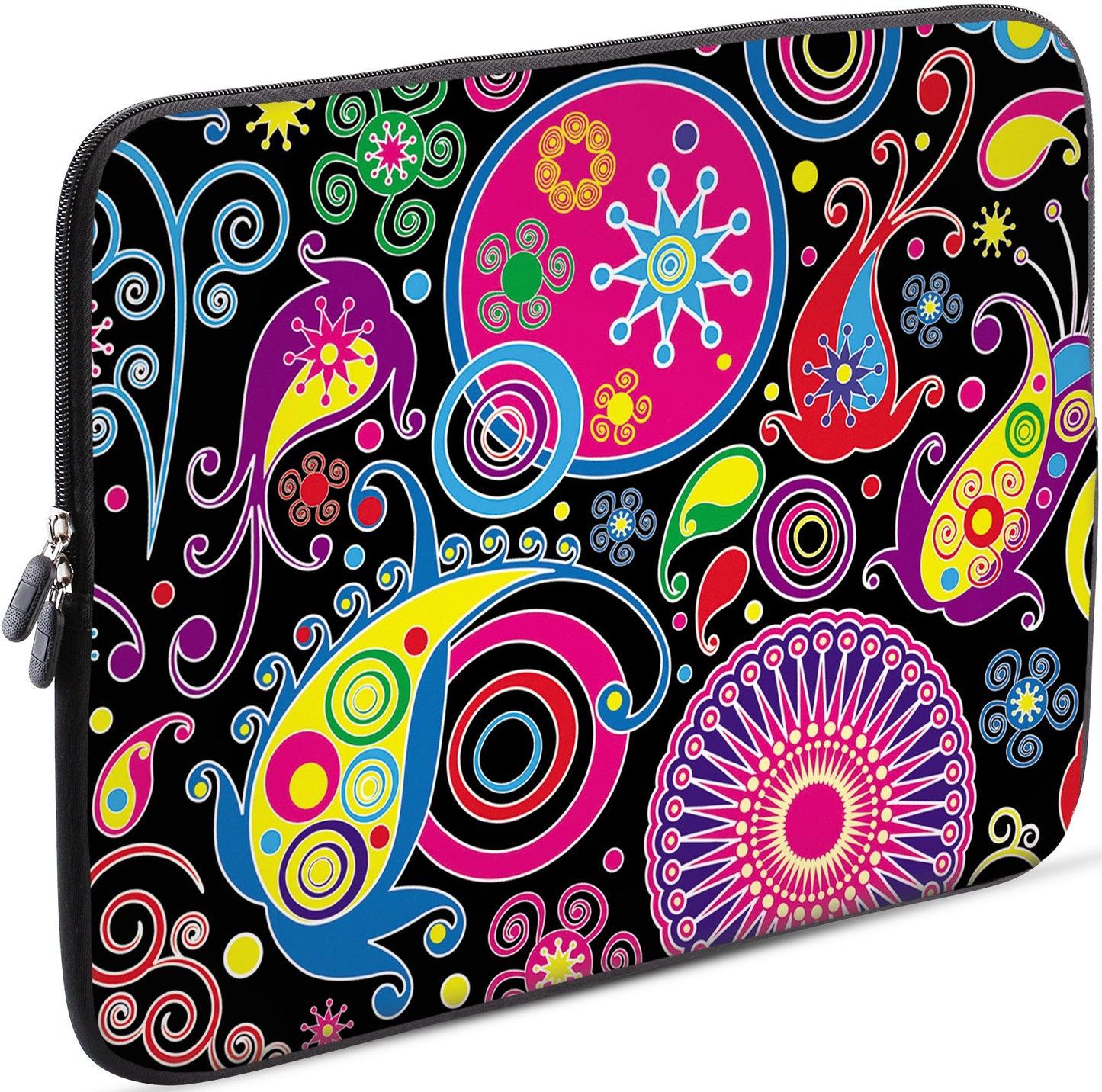 Sidorenko Laptop Tasche für 14-14,2 Zoll - Universal Notebooktasche Schutzhülle - Laptoptasche aus Neopren, PC Computer Hülle Sleeve Case Etui, Rosa/Schwarz