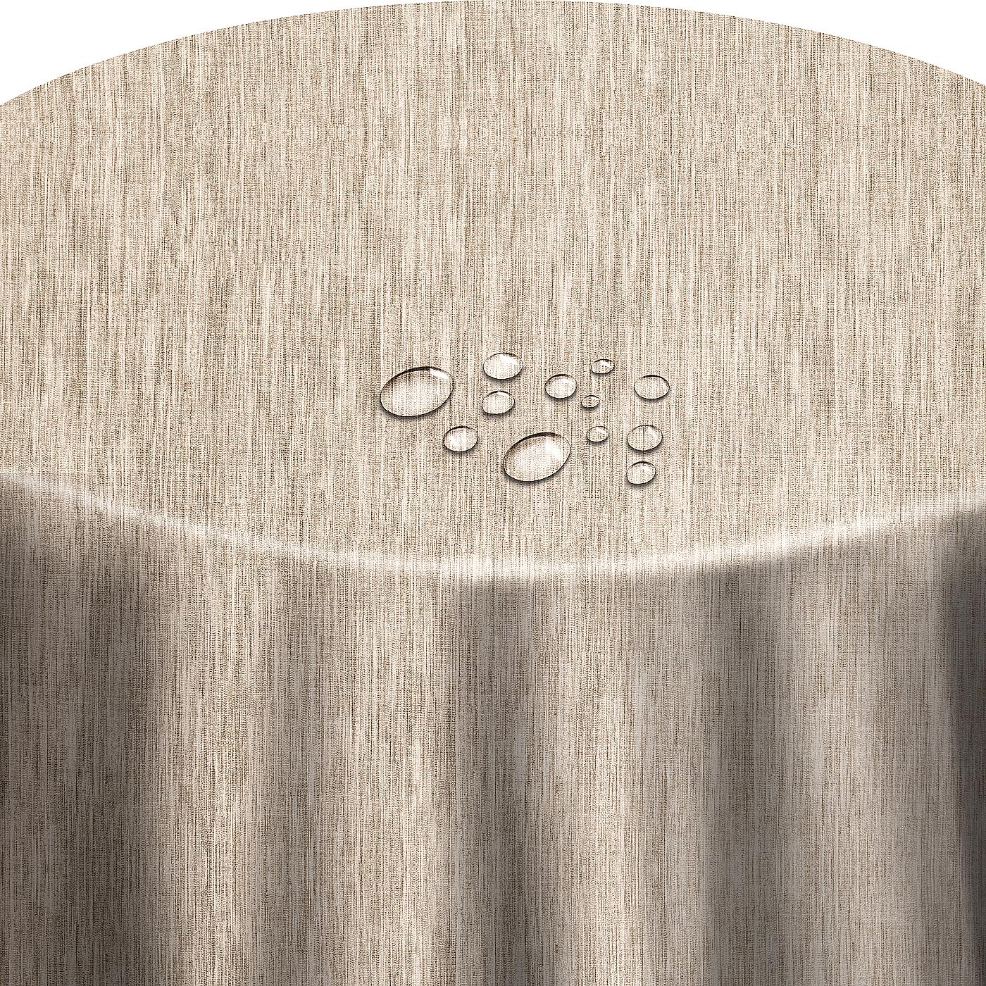 Wachstuch Robuste Leinen Prägung Rund Oval Größe & Farbe wählbar Oval 130 x 180 cm Beige Sand abwaschbare Tischdecke