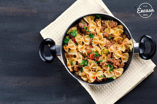 Encasa XO Küchenhandtücher und Waschlappen aus Baumwolle | Solide aus weiß | Waffel- und Flachgewebe-Geschirrtuch | Geschirrtuch-Set | 70x45 cm | Wiederverwendbar und schnell trocknend 4er-Satz