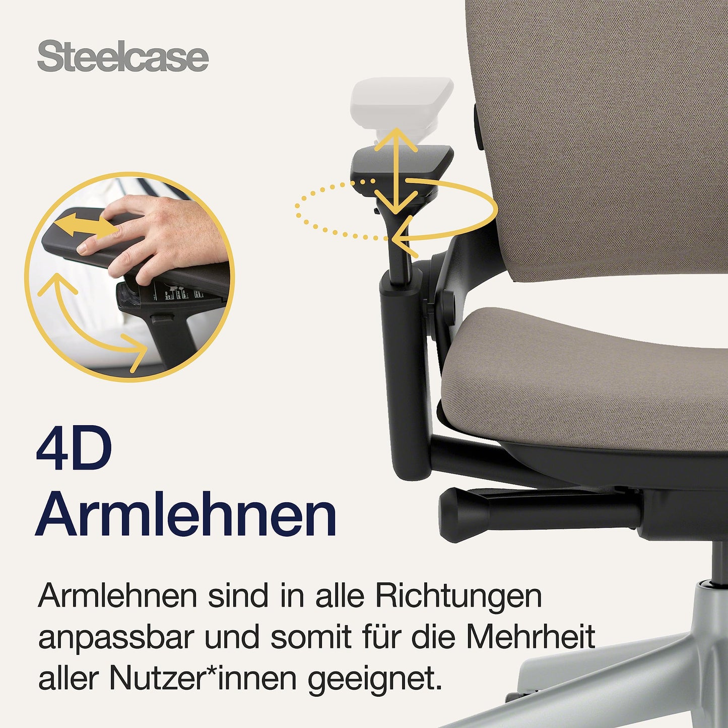 Steelcase Leap Ergonomischer Bürostuhl mit LiveBack Lumbalstütze, flexibler Rückenlehne, anpassbarer Kopfstütze Trüffel