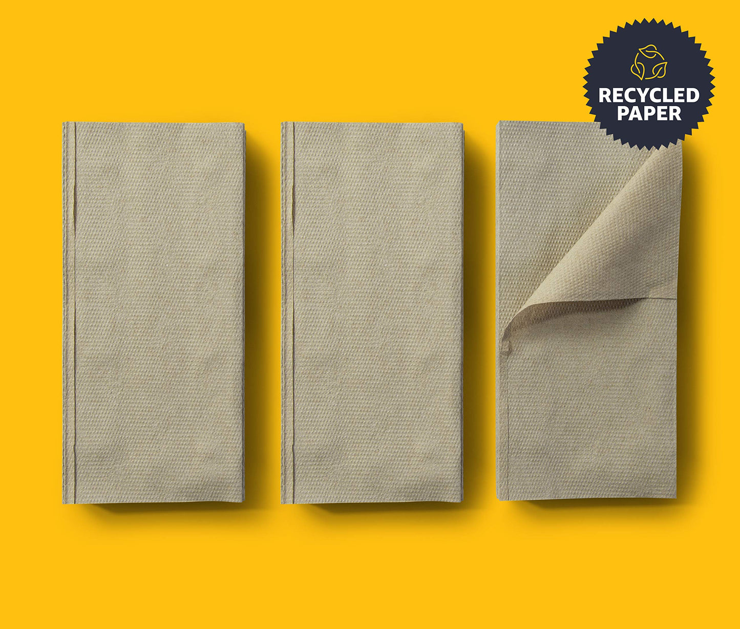 AmazonCommercial Singlefold (V-Falz) Papierhandtücher, 1-lagig Recycelt (Krepp), 5000 Blätter (250 Blätter, 20-er Pack), Blattgröße: 25 x 23 cm
