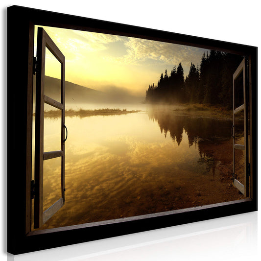 murando Wandbild Mega XXXL FensterblickEinteiliger XXL-Format Kunstdruck zur Selbstmontage Leinwandbilder moderne Bilder DIY Wanddekoration Wohnung Deko Wald c-C-0390-ak-e