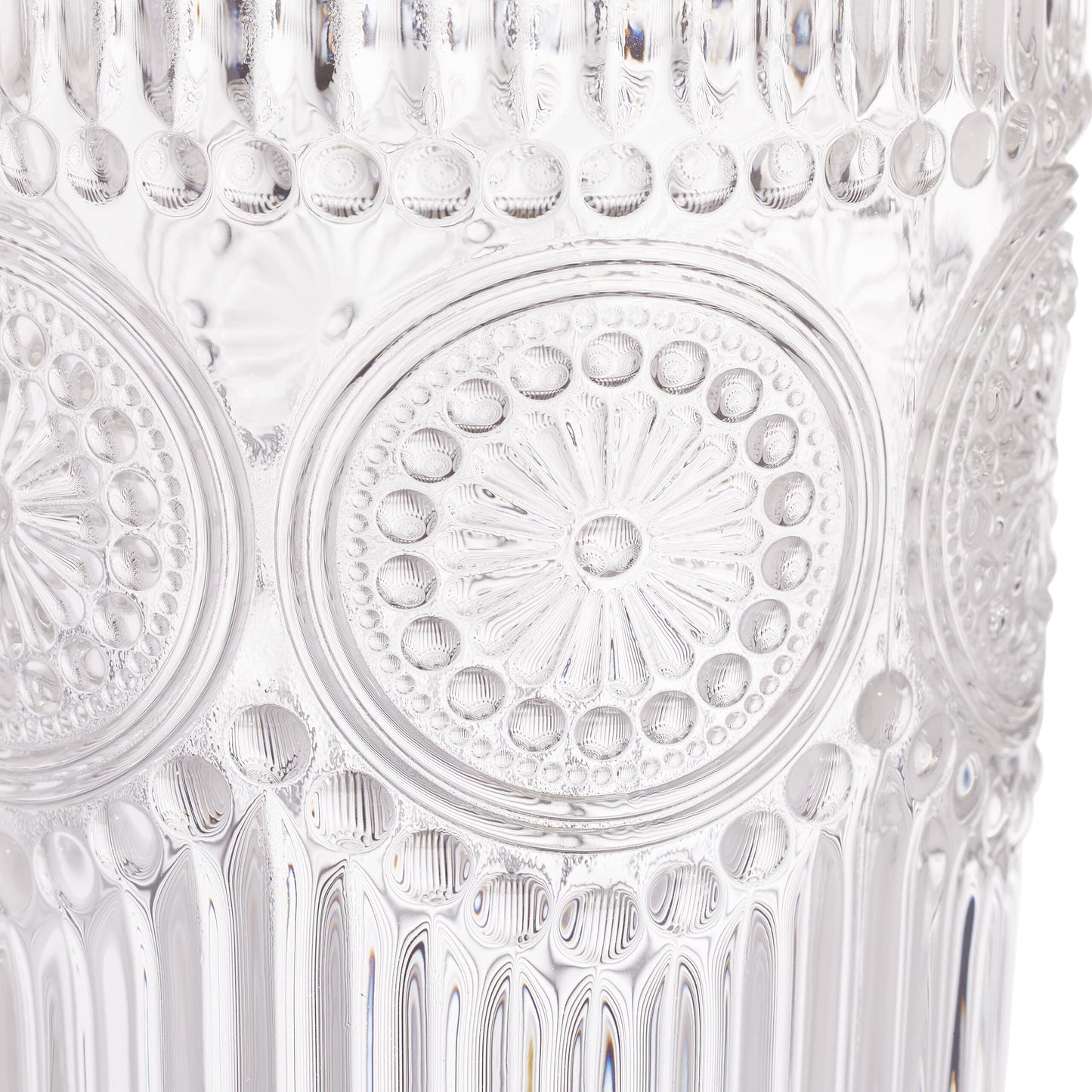 Relaxdays Trinkgläser, 4er Set, 300 ml, Vintage Gläser Wasser, Saft, Limo, spülmaschinenfest, Wassergläser, transparent, 10 x 8 cm