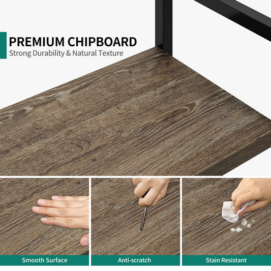 YITAHOME Bücherregal mit 5 Ebenen, Industrielles Standregal Aufbewahrungsregale für Wohnzimmer Bücher Schlafzimmer Büro Küche Zeitschriften, Grau