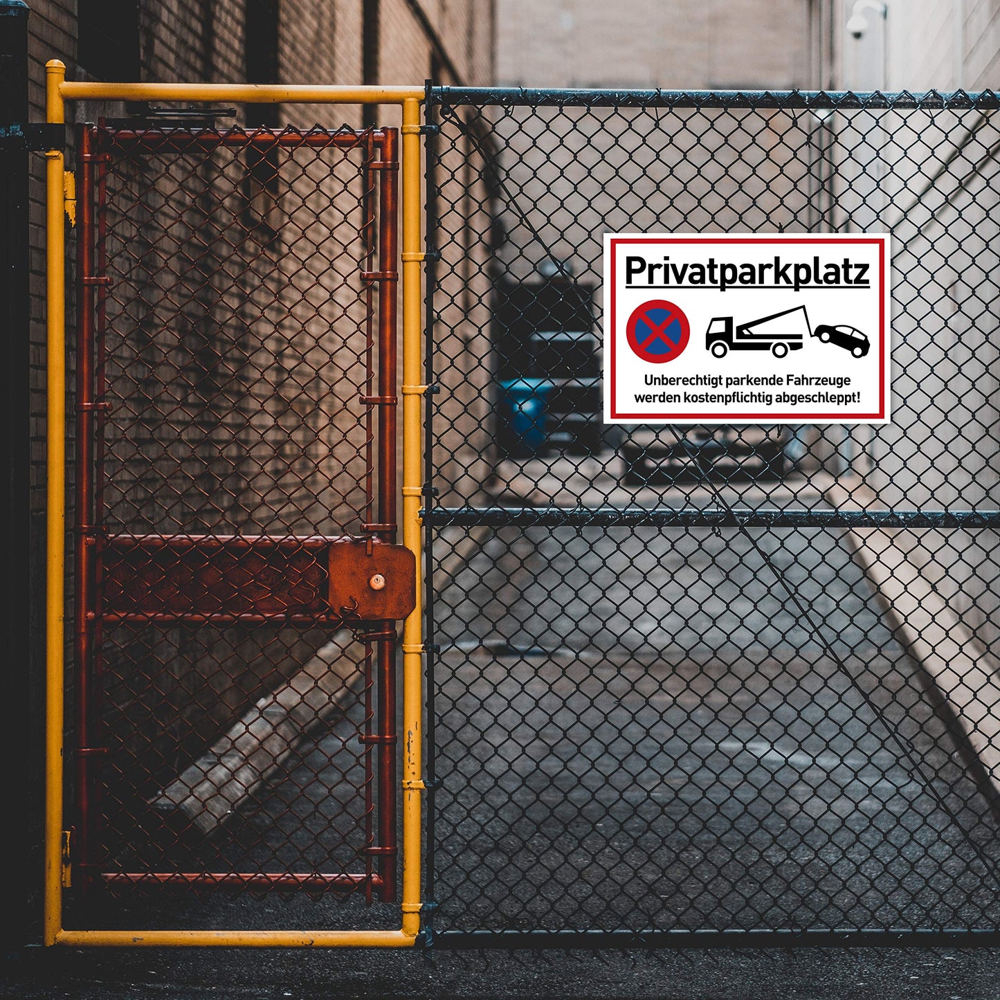 XXL Privatparkplatz Schild Parken Verboten (44x32 cm Groß Kunststoff) - Fahrzeuge Werden kostenpflichtig abgeschleppt - Klares Zeichen für Parkverbot - Parkplatz Schilder Privatgrundstück