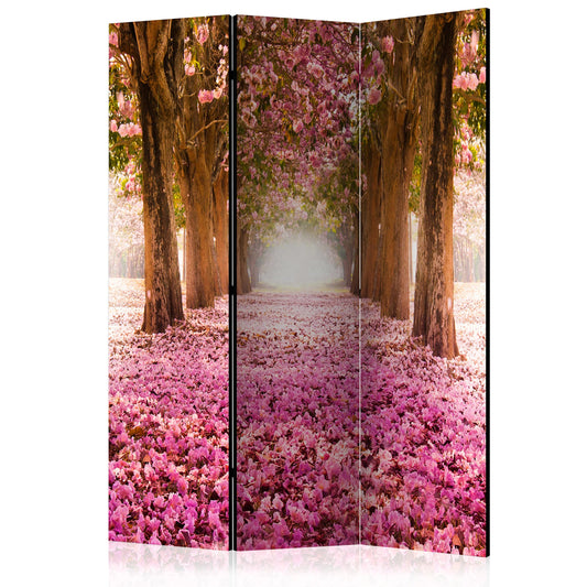 murando Raumteiler Foto Paravent Wald 135x172 cm beidseitig auf Vlies-Leinwand Bedruckt Trennwand Spanische Wand Sichtschutz Raumtrenner Home Office Bäume Alee c-A-0031-z-b