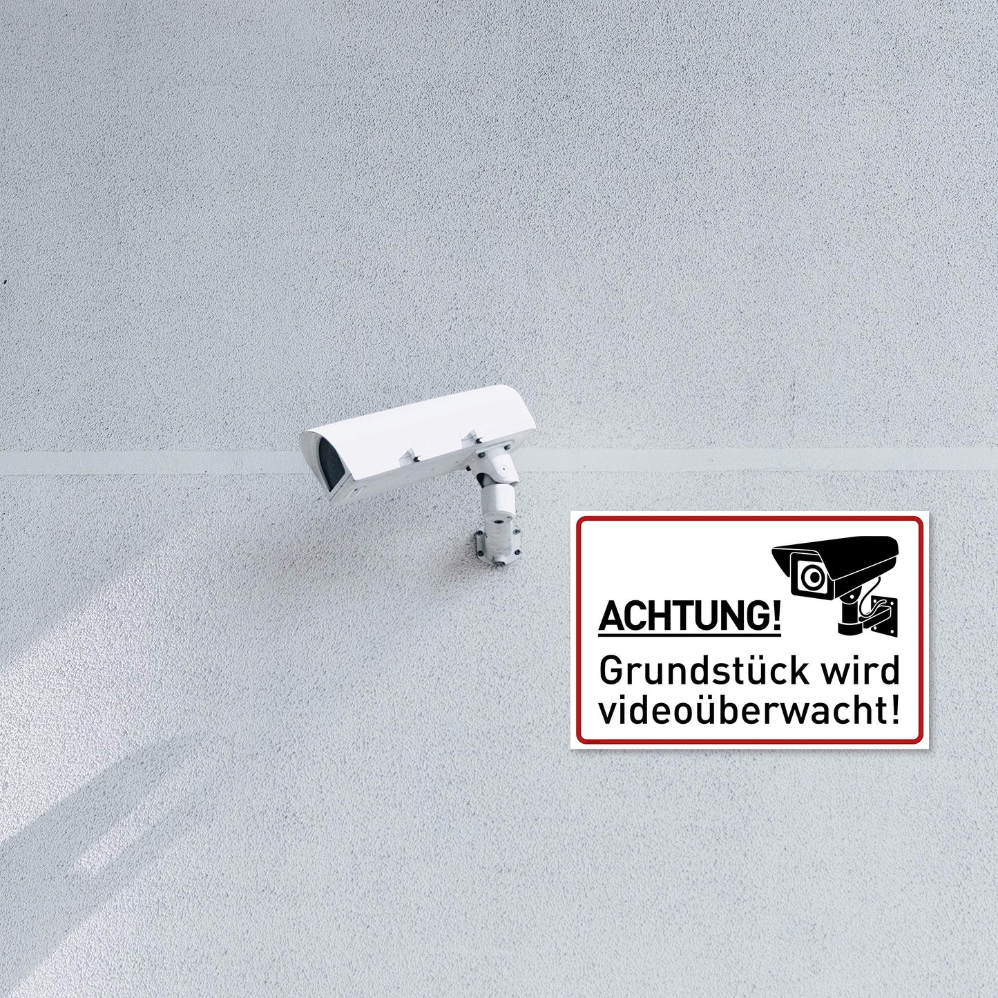 Achtung Videoüberwachung Schild (30x20 cm Kunststoff) - Warnschilder und Hinweisschilder - Videoüberwacht Schilder (Neue Cam)
