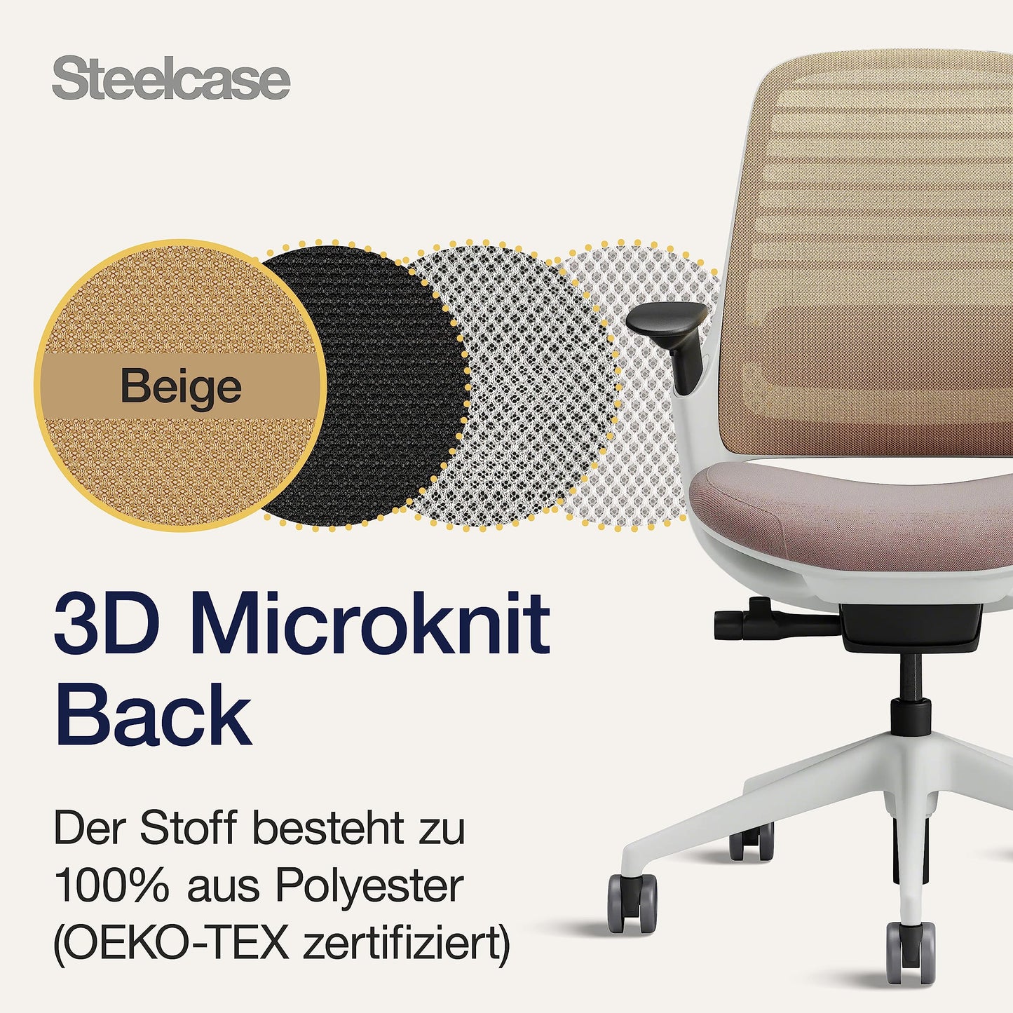 Steelcase Series 1 Ergonomischer Bürostuhl mit LiveBack Lumbalstütze und 4D-Armlehnen Linse