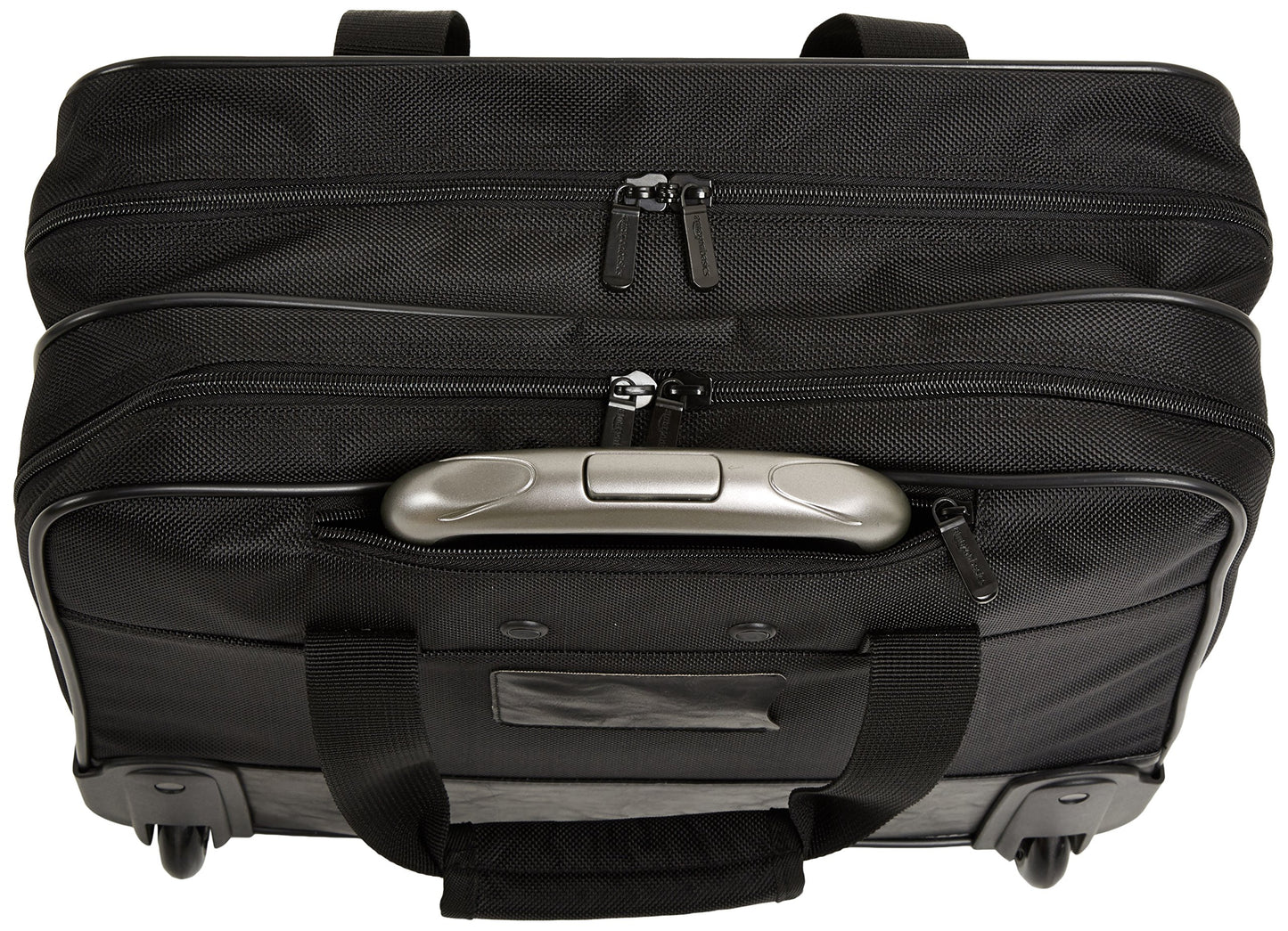 Amazon Basics - Laptop-Trolley, mit schnell laufenden Rollen und leicht zugänglicher Vordertasche - geeignet für Laptops bis 15,6 Zoll (39,6 cm), Schwarz