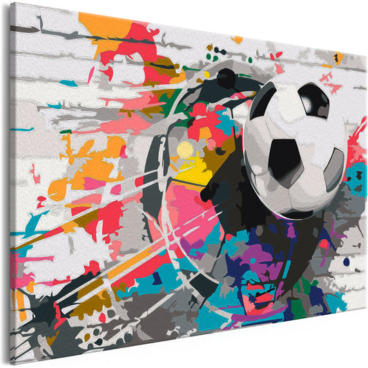 murando - Malen nach Zahlen Fussball 60x40 cm Malset mit Holzrahmen auf Leinwand für Erwachsene Kinder Gemälde Handgemalt Kit DIY Geschenk Dekoration n-A-0558-d-a