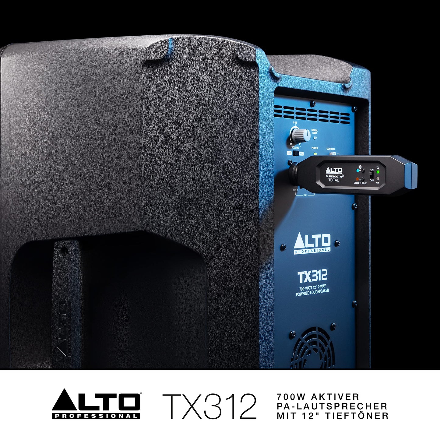 Alto Professional TX312 – 700 Watt 12-Zoll 2-Wege aktiver PA-Lautsprecher mit Signal-Limiting und schaltbarem Mikrofon/Line-Preamp und XLR In/Out