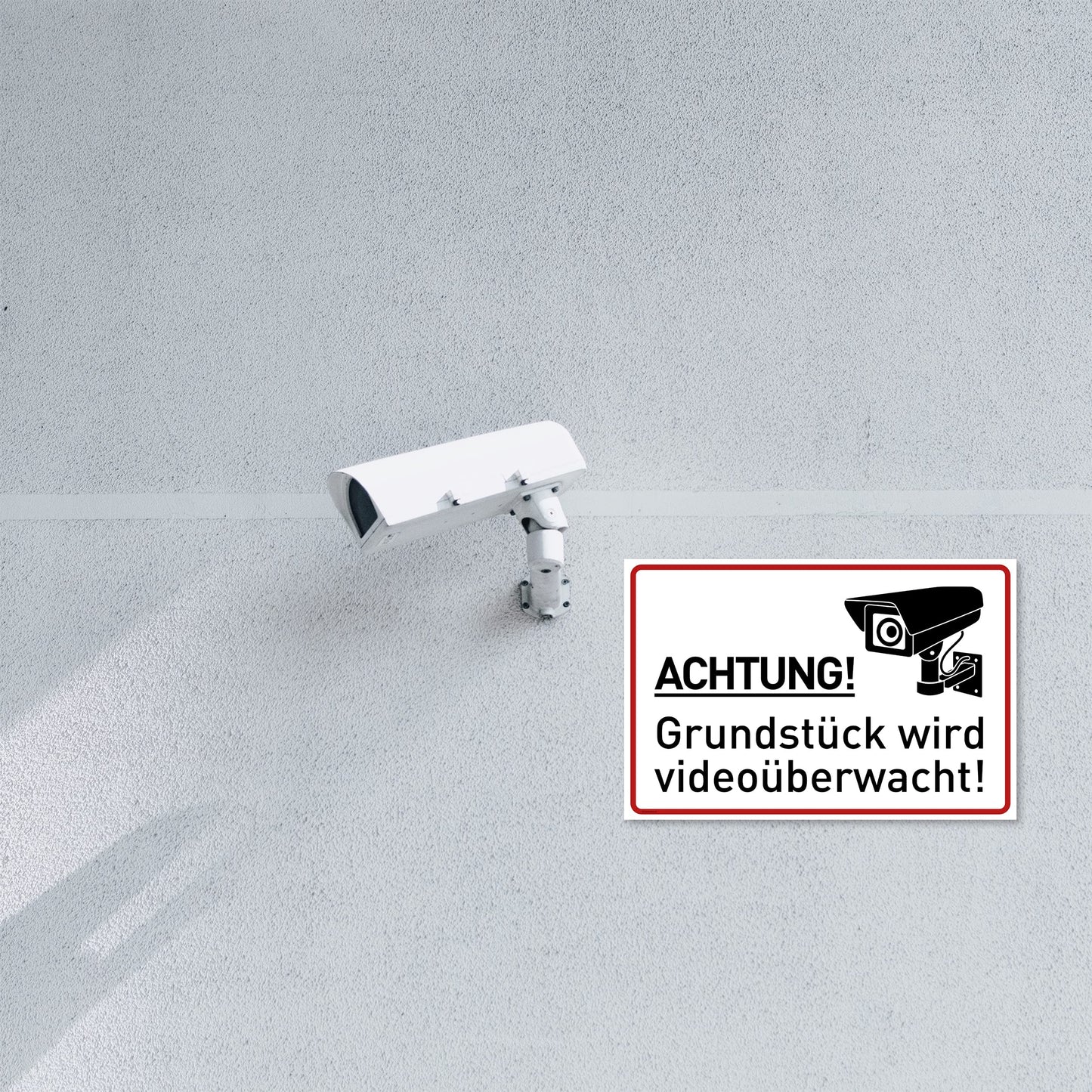 2er Set Achtung Videoüberwachung Schild (30x20 cm Kunststoff) - Schild Videoüberwachung