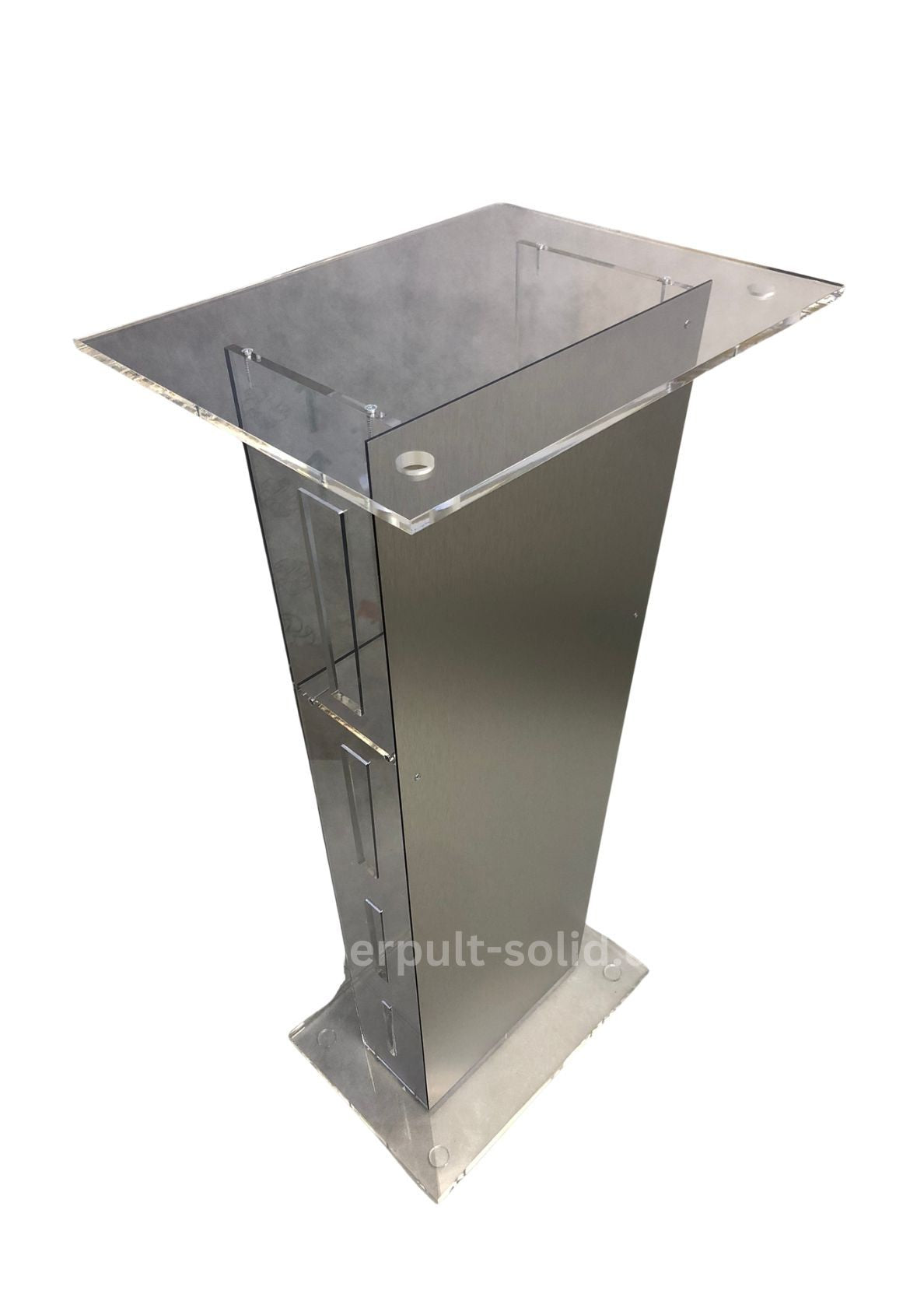 Modernes Acrylglas-Rednerpult SYDNEY mit flachem Pult